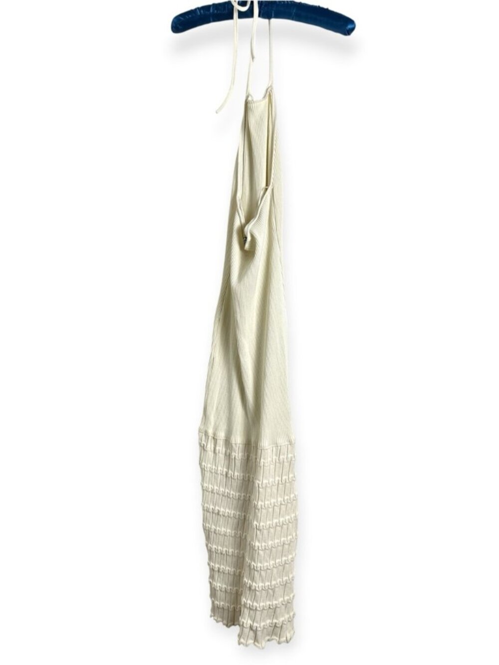 NEW Zara Crochet Knit Halter Bodycon Dress Cream Off White Resort beach Size M - Picture 7 of 10